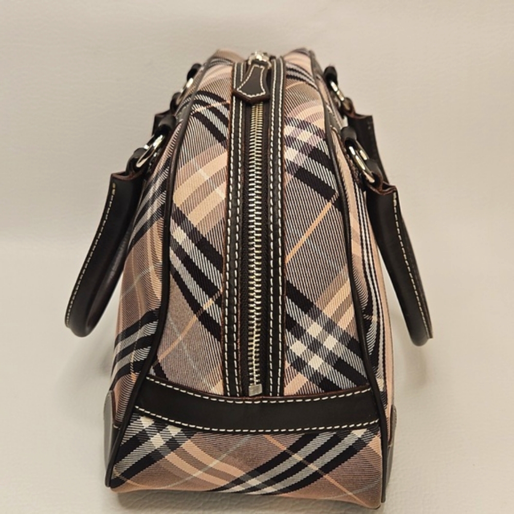 Authentic Burberry Nova Check Plaid Blue Label Handbag - Picture 3 of 15